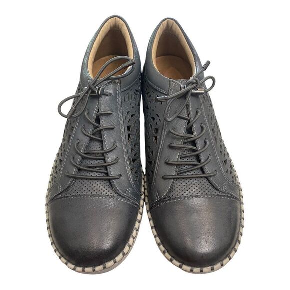 BIZA Athena Women's Leather Lace-up Grey Sneakers NEW 36 5 5.5 - Picture 4 of 7